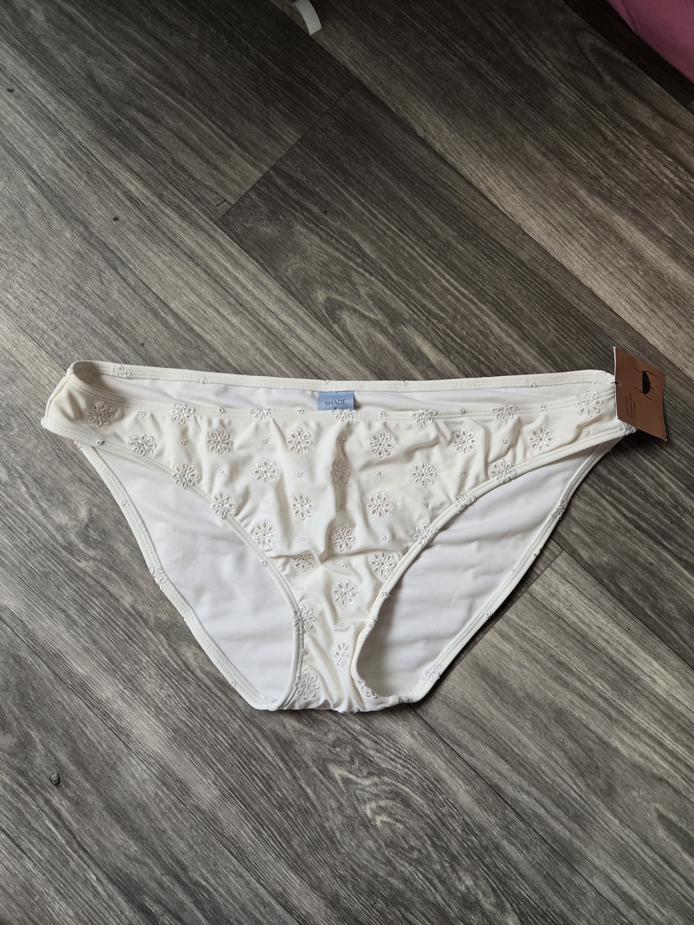 Shade & Shore White Bikini Bottoms With Flowers Size XL